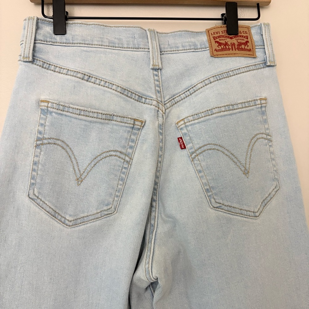 Levi's Ribcage Straight Leg Ankle jeans high rise button fly light wash 27 - Picture 5 of 12